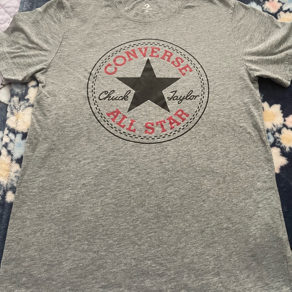 Converse Gray T-Shirt with Red and Black Logo